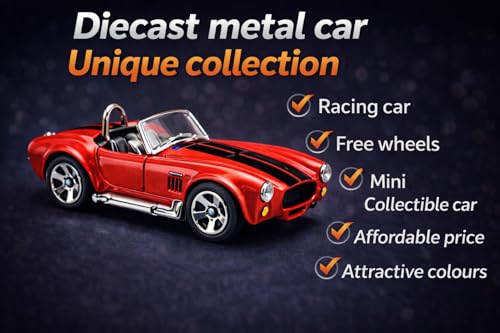 Image of 1:64 Diecast Car Set of 3 - Dodge Challenger Hellcat (Opening Doors), Jimny Off Road SUV & Shelby Cobra 427 S /C - Metal Toy Cars | Mini Collectible Cars for Kids & Collectors