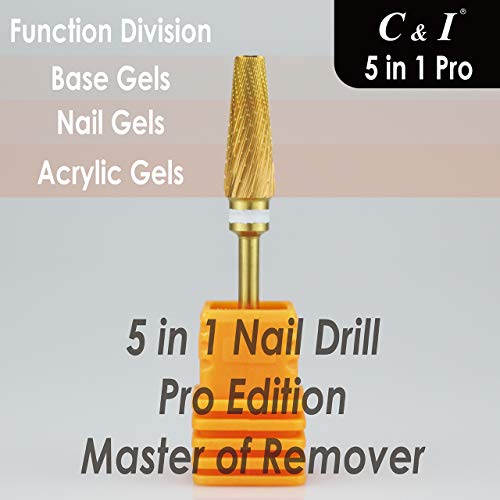 C & I 5 in 1 Nail Drill Bit, Mixed Sizes Edition, Cross Teeth, 2 Way - Image 2