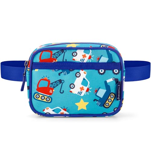 Choco Mocha Toddler Fanny Pack 2-4 Years Old Kids Fanny Pack Little Boys Fannys Packs Boys Belt Bag for Gift, Car Blue