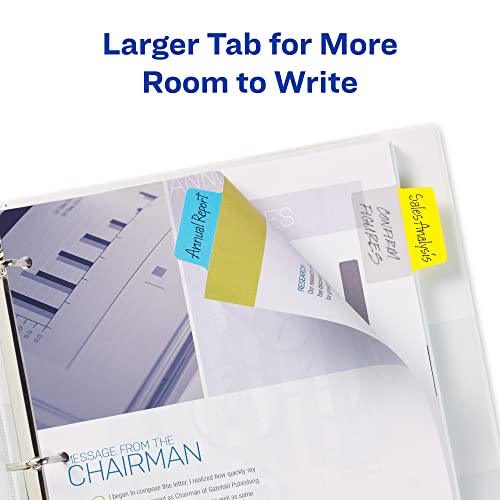 Avery Big Ultra Tabs, 2" X 1.75", 2-Side Writable, Yellow/Blue, 20 Repositionable Page Tabs (74765) #TOP1