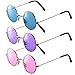 John Lennon Glasses - (Pack of 6) Retro Hippy Glasses Circle Fashion Sunglasses 60's and 70's Round Costume Style Sun Glasses by Bedwina