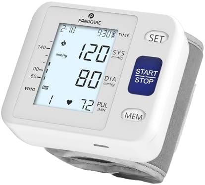 P PANACARE Wrist Blood Pressure Monitor for Home Use, Large LCD B...