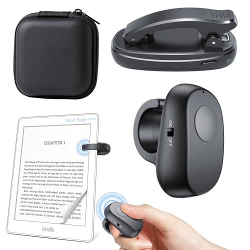 Image of Finger Ring Kindle Page Turner Remote, Rechargeable Wireless Clicker for Kindle Paperwhite, E-Readers & Camera, Perfect for Hands-Free Reading Anywhere, Bed, Treadmill Reading (Black)