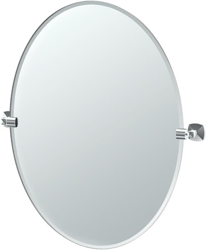 Gatco 4159S Jewel Frameless Rectangle Mirror, Satin Nickel, 31.5"H
