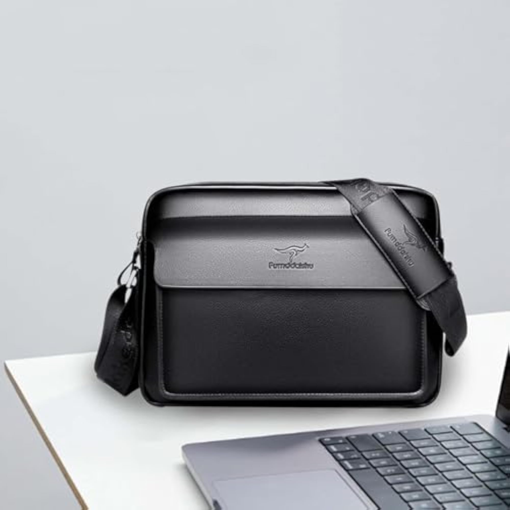 Men's Fashionable Zipper Shoulder Bag for Office