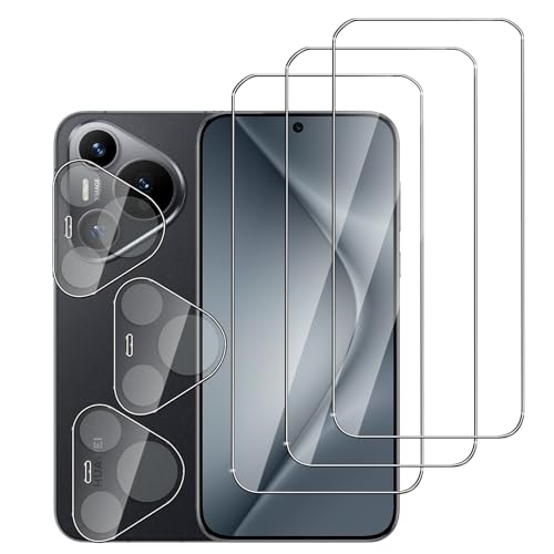 QZJinchen Lot de 6, 3 x Verre Trempé pour HUAWEI Pura 70 et 3 x Protection Caméra Arrière. bords incurvés 2.5D,Dureté 9H Glass，HD Transparent,Compatible avec HUAWEI Pura 70