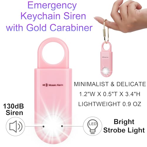 130dB Keychain Siren Ultra Bright Strobe Light. Loud Sound Personal Safety Alarm. SOS Emergency Alerts for Women, Girls, School Children, Night Runners, Hiking. Bear Alarm Deterrent. Pink by Mosaic Alarm - Image 9