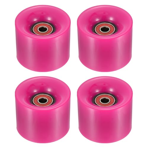 YOKIVE 4 Pcs Skateboard Wheels with Bearing, 80A Skate Scooters Replacement, Great for Skateboarding, Outdoor Street Sports (Rose Red, 60mm OD)