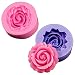 2 Stücke 3D Silikon Backform Rose Blume Silikon Form Fondant Geschenk Dekorieren Schokolade Cookie Seife Polymer Clay Harz Backformen für Seife, Süßigkeiten, Schokolade 35mm*35mm*18mm