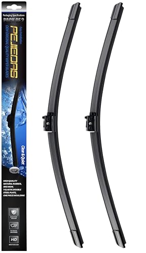 Image of 2 x OEM Quality Wiper Blades for Mercedes-Benz C300 2015-2021 /C43 AMG 2017-2022 /GLC 300 2016-2021, OE Genuine Style (22 inch + 22 inch Front Wiper Blades)