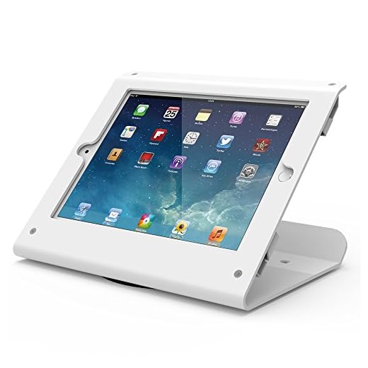 Beelta Kiosk iPad Stand - 360 Swivel Base,iPad Retail Stand for iPad Air 1,Air 2,Pro 9.7,iPad 5th,iPad 6th, Metal, White, BSC102W