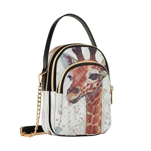 Sac aquarelle motif girafe B891 avec bandoulière confortable et légère