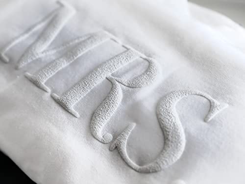 Up2ournecksinfabric - Mrs and Mr Sweatshirt - Honeymoon Outfit - Bridal Shower Gift - Mrs Sweatshirt - New Mrs Gift - Groom Sweatshirt White3