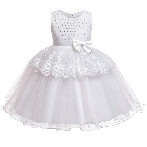 Robe de soirée anniversaire tutu blanc costume princesse fille 3-4 ans