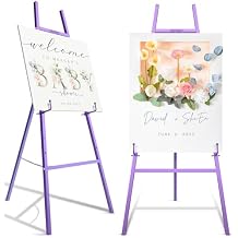 Easel Stand for Sign, Heavy Duty Display Easel with Adjustable Chain, 4-Tier Height Art Easel for Painting, Wedding Sign, Posters & Commercial Display