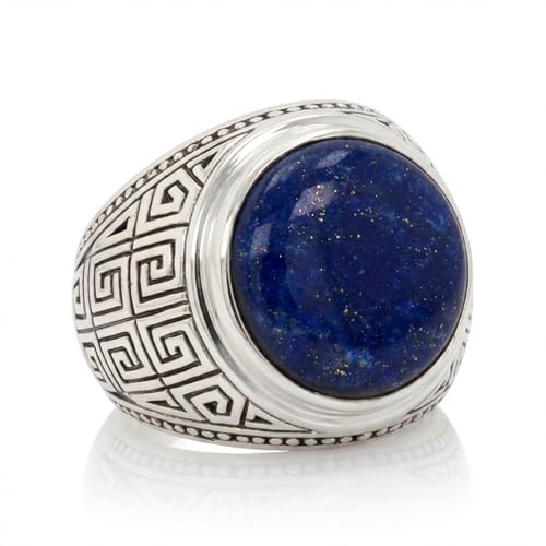 Bague homme pierre lapis lazuli en argent le cadeau masculin idéal