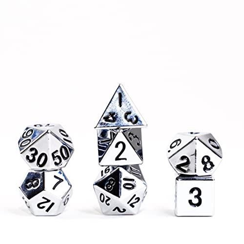 Fanroll By Metallic Dice Games 16Mm Metal Polyhedral Dnd Dice Set: Silver, Role Playing Game Dice For Dungeons And Dragons #TOP13