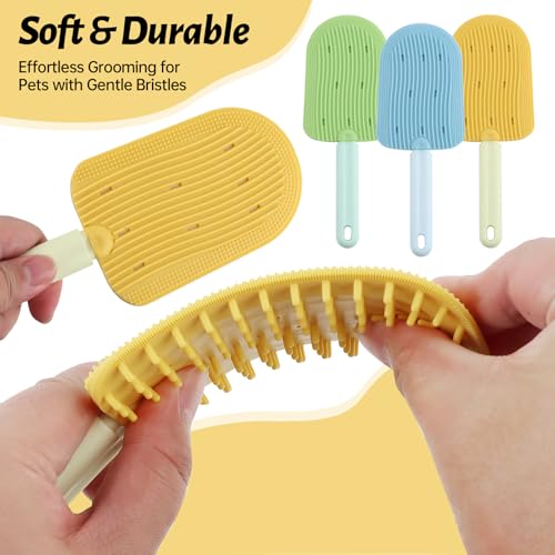 GTNCE Cat Tongue Comb, Soft Silicone Pet Grooming Comb, 3 Colors (Blue, Green, Yellow) for Cats, Dogs, Bunnies - Image 3