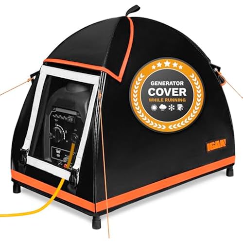 IGAN Small Inverter Generator Tent Cover While Running, Compatible for Honda and Most 1000~2300 Watts Generators, Portable Outdoor All-Weather Tarpaulin Cover for Rain, Orange