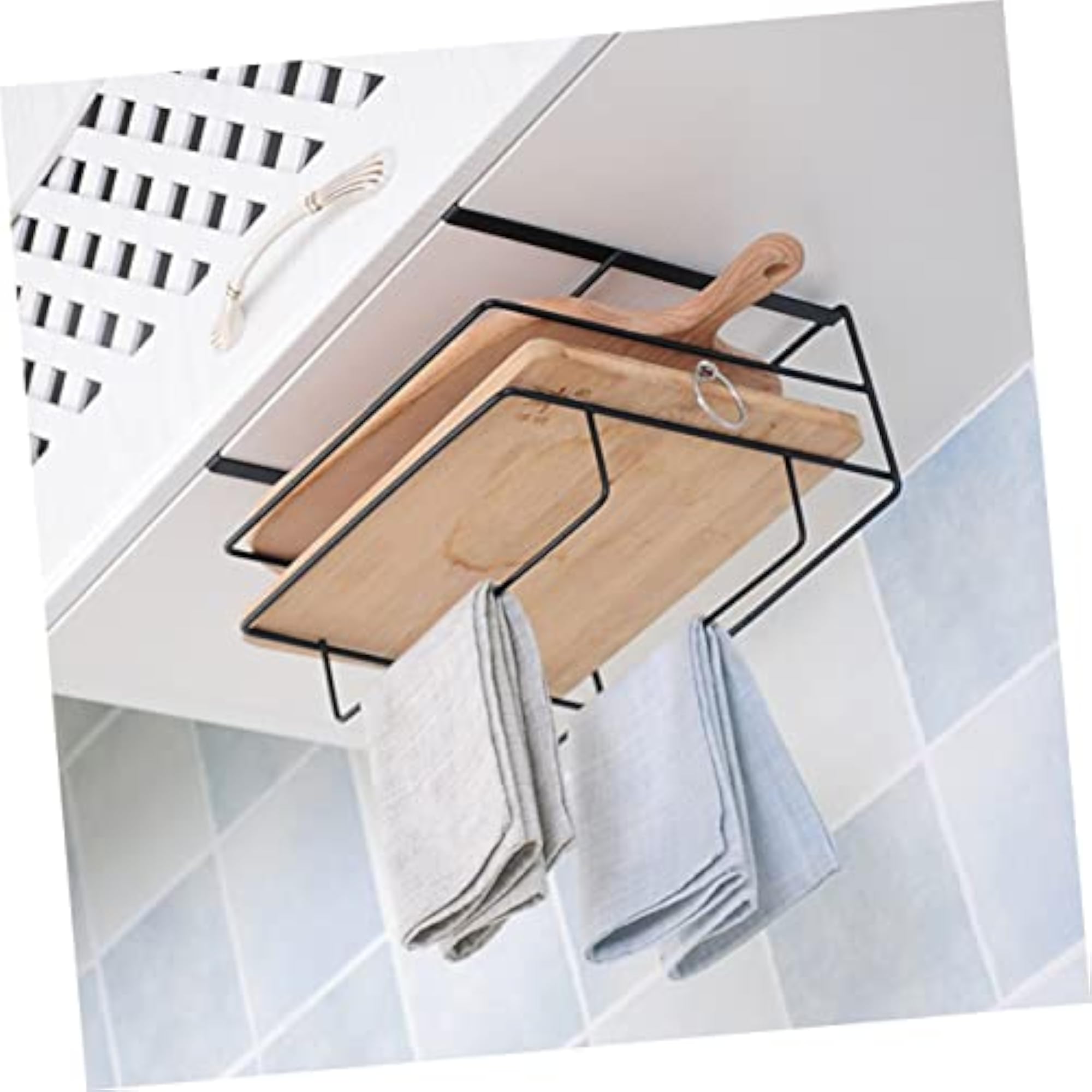 2pcs Wrought Iron Chopping Board Hanger, Wall Hanging Organizer