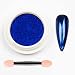 1 Jar Dark Blue Chrome Nail Powder Metallic Magic Mirror Effect Holographic Reflective Nail Glitter Dust for Nails Art Decoration Design with Sponge Stick