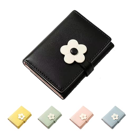Image of LZSXDWXY Girls Women Wallet Tri-Folded Flowers Wallet Cash Pocket Flowers Print Card Holder Coin Purse with ID Window Elegant Youthful and Cute