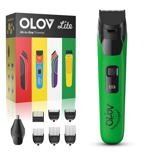 OLOV LITE Electric Beard Trimmer 10-in-1 Grooming Kit (Green)