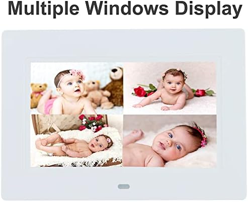 7 Inch Digital Photo Frame Digital Picture Frame IPS Display Full View Angle Electronic Photo Album Video Music Playback with Remote Control,USB SD Card Slots Calendar/Alarm Clock