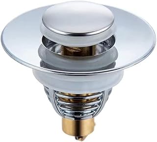 Fits Any 1.06” to 1.61” Wide tub Drain Stainless Steel Sink Cover, pop-up Universal Odor Resistant Sink Drain with Silicone Gasket Shower Cap 27-41mm/1.06-1.61inch