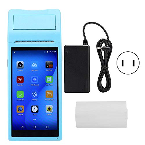 Ciglow for Android POS Terminal Receipt Printer, 58mm Handheld Barcode Scanner Printer with 5.5in Display, Support 8GB, BT3.0/4.0, Blue