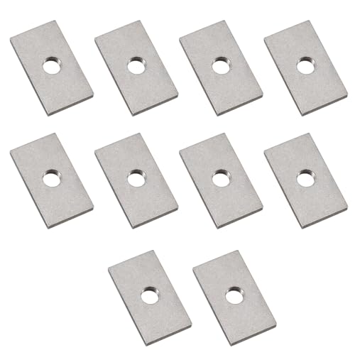 M5 Square Nuts 304 Stainless Steel Rectangular Nuts Thread Fasteners for Machinery Furniture Connector 20x15x4mm (10Pack)