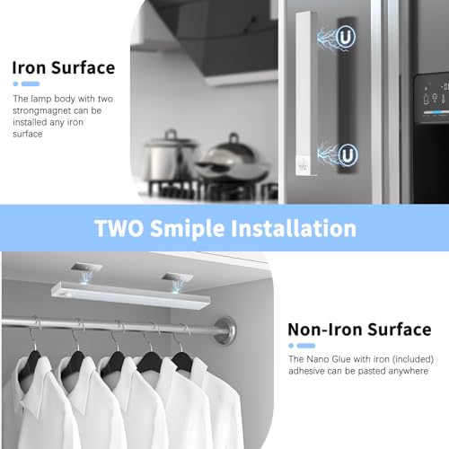 OUILA 36 LED Under Cabinet Lights, 5000K Motion Sensor Cupboard Light Wireless USB Rechargeable 1000mAh Night Light with Magnetic Strip for Stairs, Wardrobe, Hallway, Kitchen, Garage-2 Packs - Cosy Home Interiors OUILA 36 LED Under Cabinet Lights, 5000K Motion Sensor Cupboard Light Wireless USB Rechargeable 1000mAh Night Light with Magnetic Strip for Stairs, Wardrobe, Hallway, Kitchen, Garage-2 Packs - Image 4