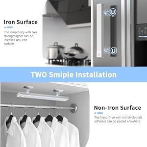 OUILA Luz LED Armario Magnética con Sensor Movimiento Blanco Natural 5000K 36 LEDs 4 Modos Luz LED Adhesiva USB Recargable 1000mAh Luce para Cocina, Armario, Escalera, Pasillo, Garaje-2 Piezas
