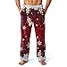 WENKOMG1 Mens Pajama Pants Soft Tall - Reindeer Snowflake Graphic Xmas Holiday Lounge Pajama Pant Silk for Men Pajama Fashion Clothes Pijamas Navidenas Algodon (XXL - Deep Red)