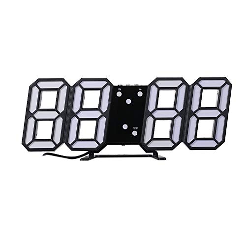 Andoer Relógio digital 3D LED brilhando no modo noturno Brilho Relógio de mesa eletrônico ajustável