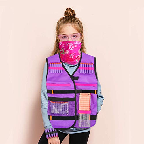 Locisne Nerf Tactical Vest For Girls, Nerf Vest Kit With Nerf Guns N-Strike Elite Series #TOP6