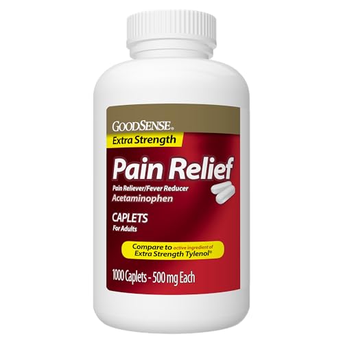 GoodSense Extra Strength Pain Relief, Acetaminophen Caplets, 500 mg, 1000 Count