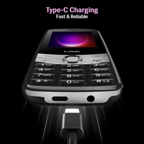Image of Lava A7 Torch 2026 Dual Sim Keypad Mobile Phone (with Instant Slide Torch)| 2.4 inch Big Display | Powerful Battery Backup |Type C Charging | Vibration Alert | Camera | Wireless FM & Bluetooth - Black