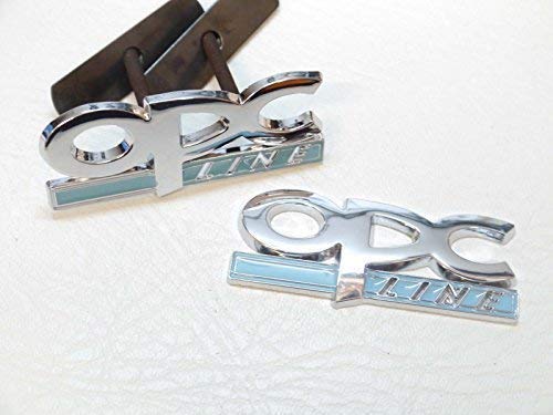 Metal Sólido Cromo OPC Line Rejilla Trasera Insignia Set Emblema Maletero Trasero