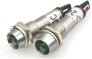 8mm LED Signal Lamp 5Pcs Power Indicator Light Panel Mounting Red Green Yellow Indication 12VDC 24VDC 220VAC XD8-1 - (Color: Green/Voltage: 220VAC)