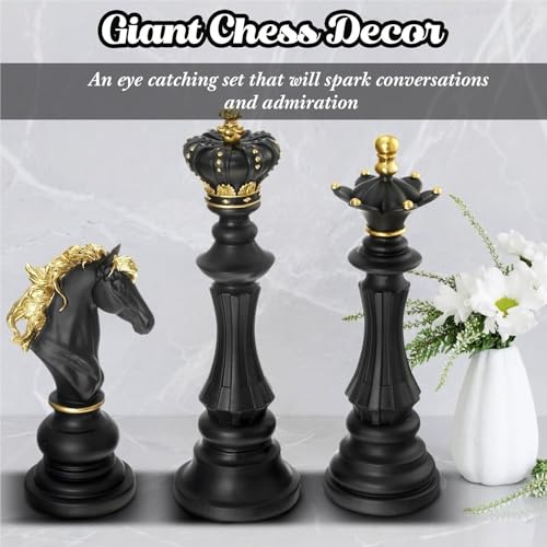 Statue d'échecs noire de style scandinave pour un bureau d'architecte - 4