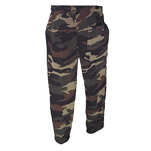 Mens Fleece Sweatpants Classic Casual Loose Open Bottom Athletic Pants With Pocket Fit Jogging Running Camo 4X-Large #TOP2