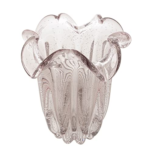 Vaso de Vidro Flat Italy Rosa Claro 18cm x 21cm - Lyor