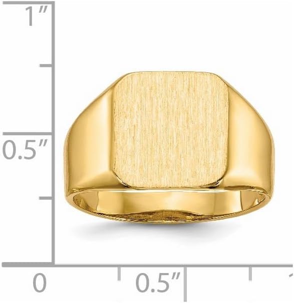 JewelryWeb 14k Yellow Gold Mens Signet Ring Size 10 Ring for Men - Image 2