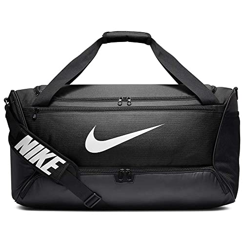 Nike Brasilia (Medium) Trainingstasche, Black/Black/White, 64 x 30 x 30 cm