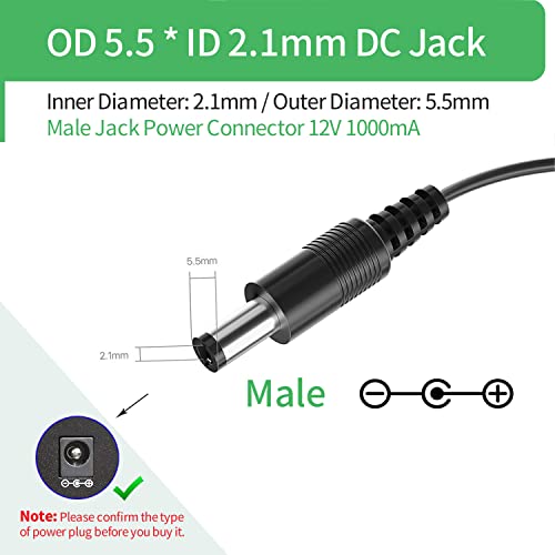 2Pack Ac 100-240V To Dc 12V 1A 12W Power Supply Adapter Barrel Plug 5.5Mm X 2.1Mm Ul Listed Fcc #TOP2