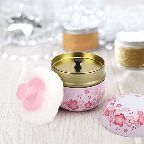LIONVISON Boîte à Poudre avec Houppette Récipient Cosmétique Rose – vue 6