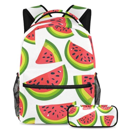 Sac à dos pastèque enfant imperméable et trousse scolaire anti-taches