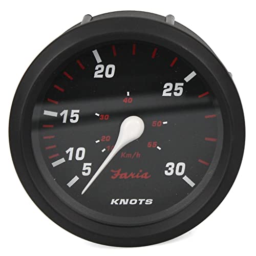 Faria Boat Speedometer Gauge SE9783C | Professional Red 3 1/4 Inch