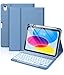 Vobafe Keyboard Case for iPad A16 11th Generation 2025/10th Generation 2022(11/10.9 inch), 7 Colors Backlit Detachable Keyboard Folio Cover with Pencil Holder for iPad 11/10 Gen, UK Layout, Blue